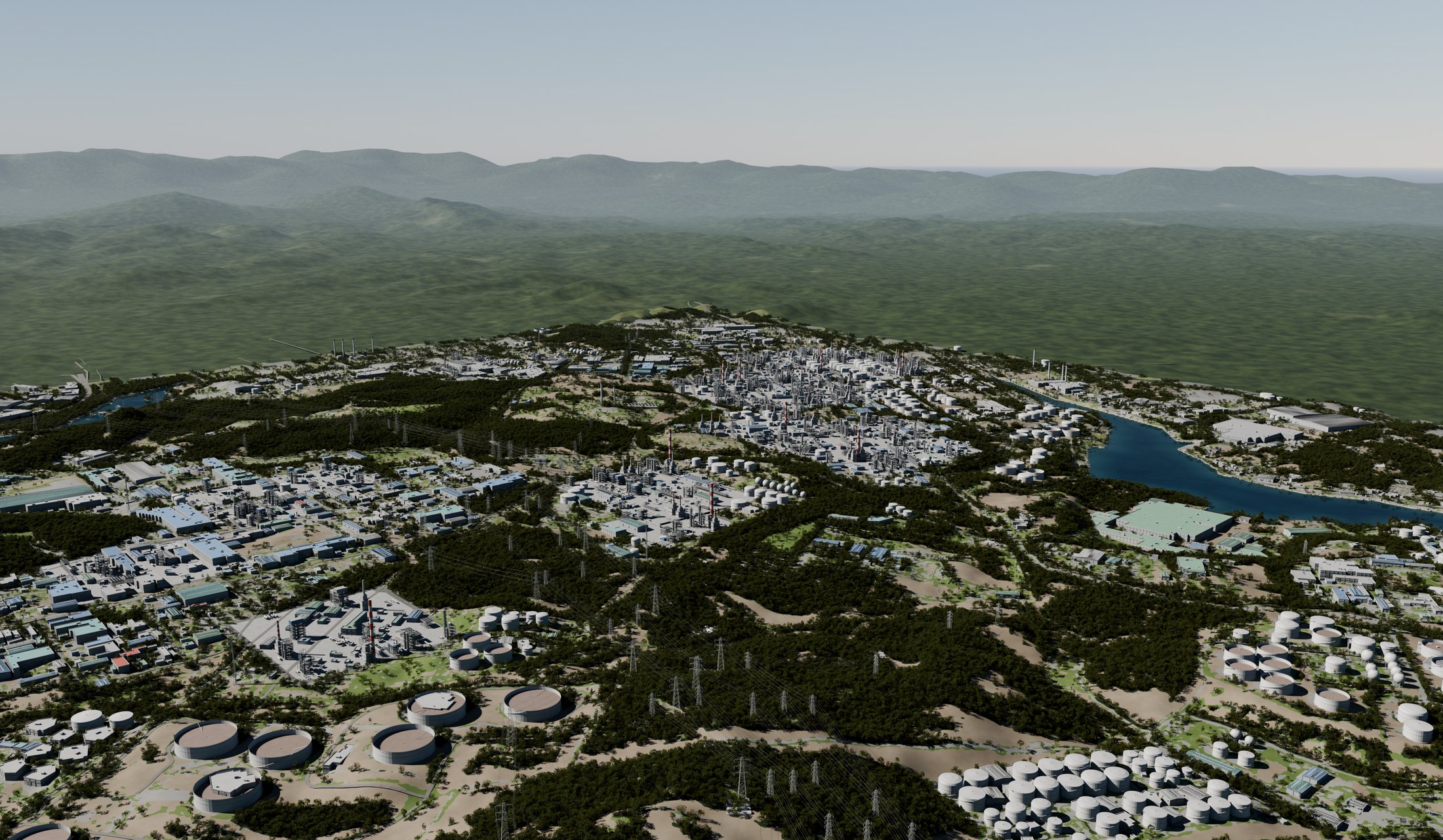 울산 석유화학단지 조감 렌더